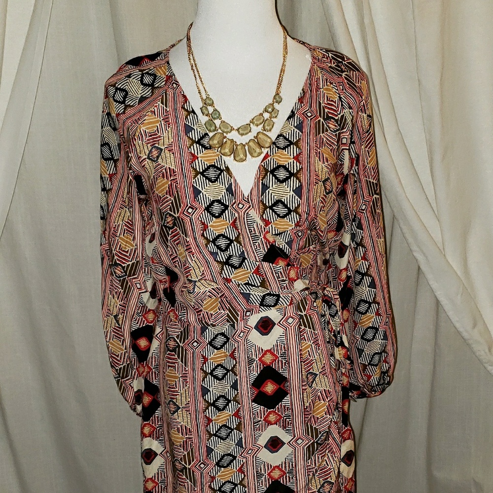 Parker geometric kimono wrap dress